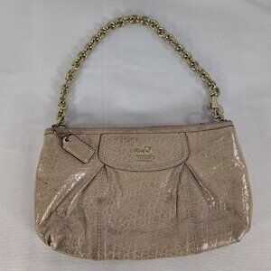 Coach Gold Chain Convertible Wristlet Purse Shoulder Bag Wallet Leather Glitter